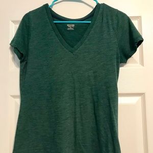 Mossimo Supply Co. Dark Green V-Neck Tee